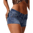 thumbnail image 4 of Olaglory Womens Jean Shorts, High Stretchy Low Rise Denim Shorts for Women, Summer Hot Short Skinny Y2K Streetwear, M, 4 of 8