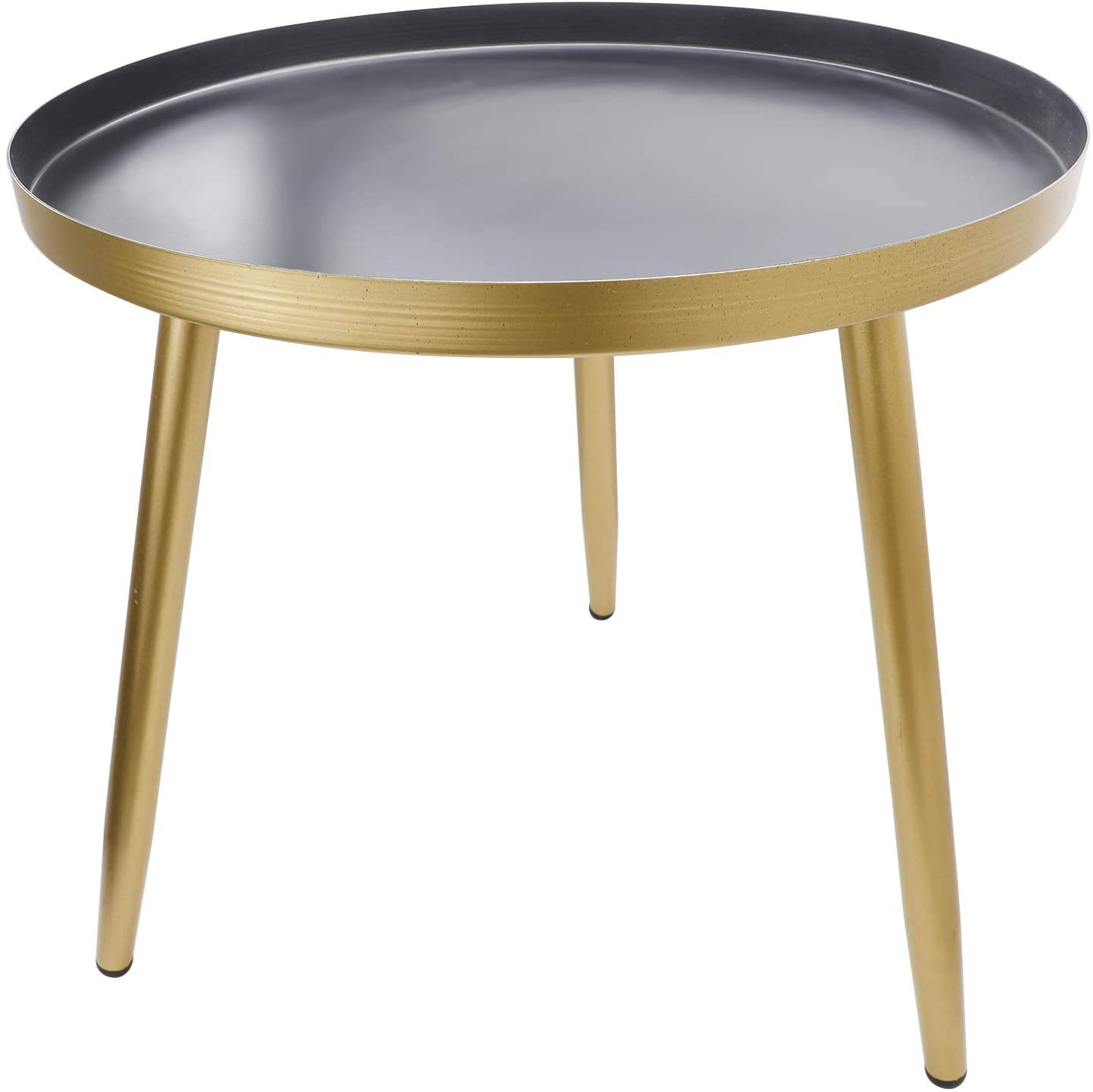 Round Side Metal Table, Tea Sofa Table for Living Room Bedroom,Anti-Rust and Waterproof, Black - image 2 of 8