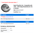 thumbnail image 2 of Spark Plug Wire Set - Compatible with 1949 - 1954 Dodge Meadowbrook 3.8L 6-Cylinder 1950 1951 1952 1953, 2 of 2