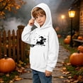 thumbnail image 4 of BaoFuBaoMei Hoodie for Boys Girls Pullover Halloween Ghost Long Cuffed Sleeve Sweatshirt Tops with Pockets Fleece Lined Loose Hooded Fall Clothing for Daily Wear School Party Classroom Celebration, 4 of 8