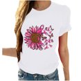 thumbnail image 2 of Puntoco Blusa de manga corta con estampado de moda para mujer, divertida camiseta de cuello redondo, 2 of 4