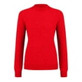 thumbnail image 4 of Knit Sweaters for Women Warm Knitted Mock Turtleneck Tops Fall Winter Long Sleeve Soft Sweater Pullover Red S, 4 of 7