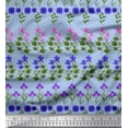 thumbnail image 1 of Soimoi Moss Georgette Fabric Leaves & Floral Clip Art Printed Fabric 1 Yard 42 Inch Wide, 1 of 3