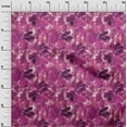 thumbnail image 2 of oneOone Viscose Jersey Dark Magenta Fabric Florals Quilting Supplies Print Sewing Fabric By The Yard 60 Inch Wide, 2 of 5