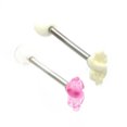 thumbnail image 3 of Langue Barbells Paire avec Signe du Dollar Haut 14g, 3 of 3