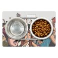 thumbnail image 1 of Party Pet Mat for Food and Water, Cartoon Illustration of Festival Crowd Going Crazy at Concert in Young Audience, Non-Slip Rubber Mat for Dogs and Cats, 18" X 12", by Ambesonne, 1 of 2