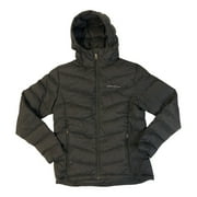 Eddie Bauer Women's Zip Up Microlight Quilted Down Packable Hooded Jacket (Black, S)