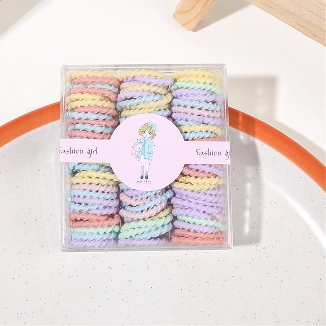 100/60 Lazos para el cabello Coleteros para niñas Bandas de goma para el cabello multicolor Bandas para el cabello Accesorios elásticos para el cabello Cuerda para el cabello Conjunto de cola de cabal