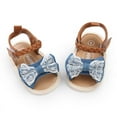 thumbnail image 4 of Toddler Baby Girls Canvas Bow-knot Sandals Casual Beach Shoes Walking Shoes First Walkers, 4 of 6