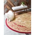 thumbnail image 2 of Unique Loom Round Color Bordered Traditional Area Rugs, Red, 2 of 4