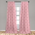thumbnail image 4 of Ambesonne Fashion Curtains, Winged Hearts Crowns Art, Pair of 28"x63", Pale Pink and Blush, 4 of 4