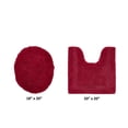 thumbnail image 2 of Better Trends U-Shape Toilet Rug Luxury Toilet Seat Cover 100% Cotton Water Absorbent, Reversible Machine Washable Lid Cover, Bathroom Floor Decor, 18"x20"|20"x20"&nbsp;2 Piece Set Red Lux Collection, 2 of 4