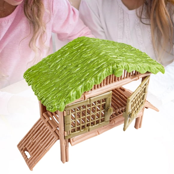 Farmhouse Poultry Jaula Construcción de juguetes Miniaturas de corral Escaleras de juguete Education Tabla de arena Toy de granja para ni