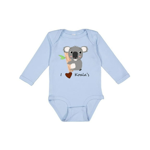Inktastic I heart Koalas Boys or Girls Long Sleeve Baby Bodysuit