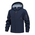 thumbnail image 2 of Tqyyweavej Men's Softshell Jacket Waterproof Windproof Fleece Lined Windbreaker Insulated Solid Color Hooded Rain Coat with Multi Zip Pockets, 2 of 10