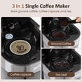 thumbnail image 3 of Sunvivi Single Serve Coffee Maker, K Cup Coffee Maker for Pods & Ground Coffee, 30oz Reservoir, 3 of 10