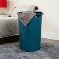 thumbnail image 3 of Mind Reader 60L Slim Laundry Hamper Clothes Basket, Lid, Plastic, 17.65"L x 13.75"W x 24.15"H, Blue, 3 of 8