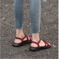 thumbnail image 2 of Ladies Braided Open Toe Beach Sandals Red Size 39shoes, 2 of 5