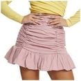 thumbnail image 1 of IROINNID Empire Waist Short Skirts For Women Fashion Casual High Waist Ruffled Zipper Fish Tail Solid Color Skirt, 1 of 7