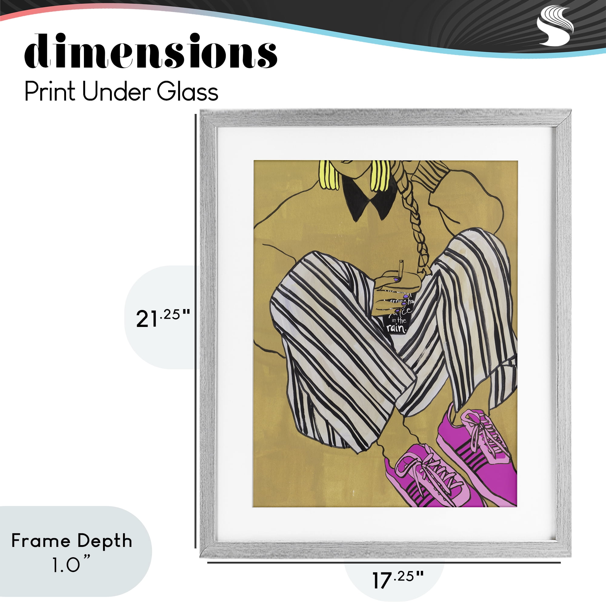 Stupell Industries Crimson Thread Fashionista Gray Framed Print Under Glass, design by Melissa Wang