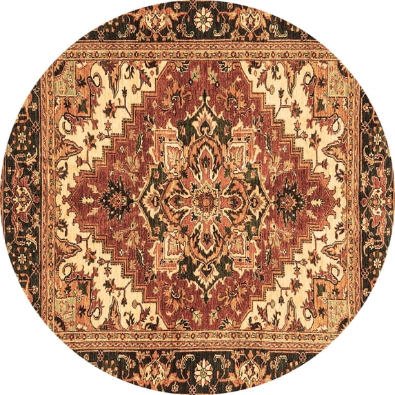 Ahgly Company Indoor Round Persian Brown Traditional Area Rugs, 5' Round