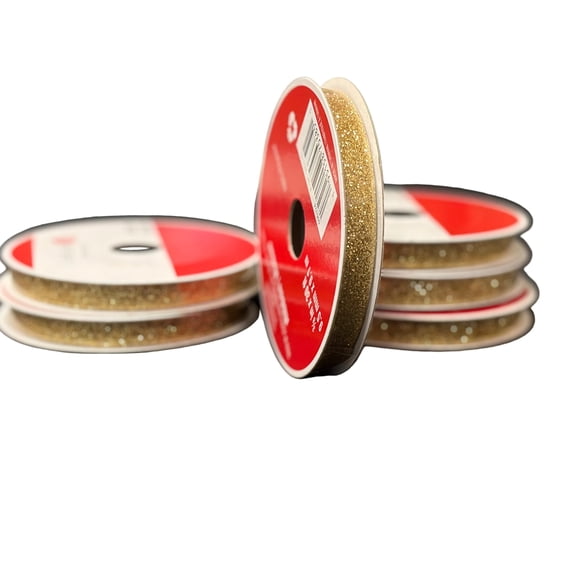 Celebrate It Gold Glitter Ribbon 3/8 in * 30 ft - Christmas  Easter