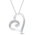 thumbnail image 2 of AFFY 1/10 CT.T.W. Round Shape Diamond Heart Pendant Necklace for Women's Along With 18" Chain In 14K Gold Over Sterling Silver (0.1 Cttw, I2-I3 Clarity), 2 of 2