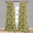 thumbnail image 5 of Ambesonne Persian Curtains, Paisley of Middle East, Pair of 28"x63", Pale Green Brown, 5 of 5