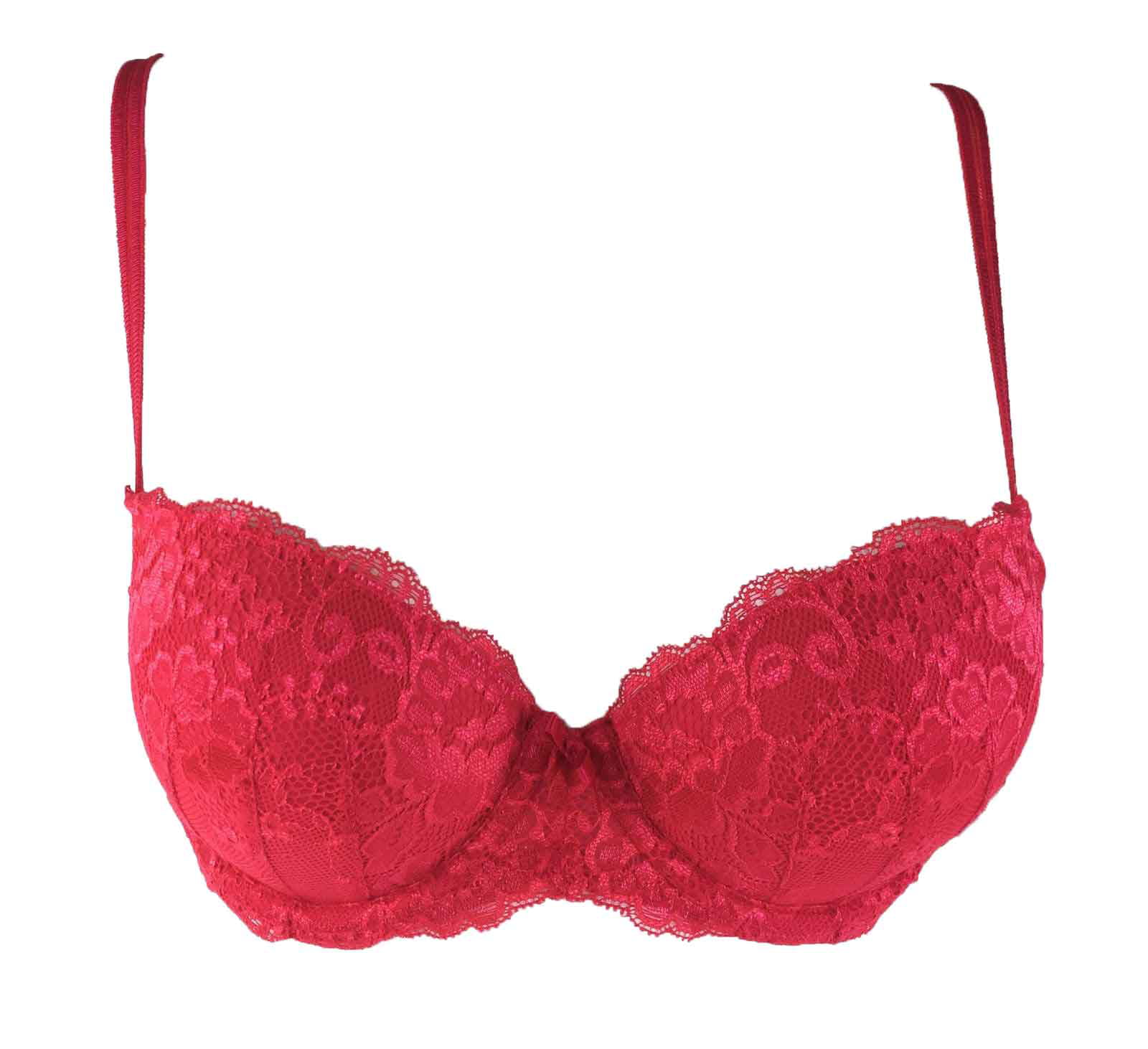 Candie's Intimates Lace Balconette Push-Up Underwire Bra 2CA940 Runway Red  36D