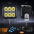 thumbnail image 2 of Nilight 4 Inch Square LED Pod Lights with DRL 60W 6487LM 10 Degree Super Spot Beam 16AWG Wiring Harness Kit for Auxiliary Offroad Driving Work Lamp for Truck UTV ATV SUV 4x4 Jeep, 2 of 9