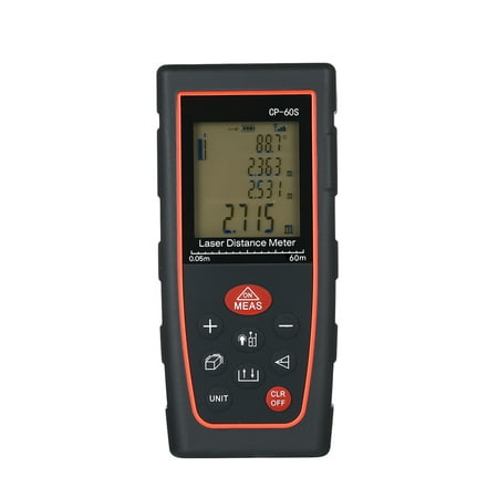Portable Handheld LCD Digital Laser Distance Meter Area Volume Measurement Tool High Precision ±2mm Accuracy Range Finder Measuring 0.05~60m Data Storage with