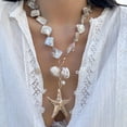 thumbnail image 4 of NICKSUN Bohemian Beachy Seashell Starfish Necklace, Chunky Sea Shell Necklace Summer Beach Jewelry for Women, 4 of 6
