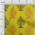 thumbnail image 1 of oneOone Cotton Jersey Medium Yellow Fabric Floral & Flying Swan Block Fabric For Sewing Printed Craft Fabric By The Yard 58 Inch Wide, 1 of 4
