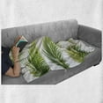 thumbnail image 6 of Palm Leaf Soft Flannel Fleece Throw Blanket, Vivid Palm Leaves Growth Jungle Foliage Summer Forest Botany, Cozy Plush for Indoor and Outdoor Use, 60" x 80", Green Lime Green White, by Ambesonne, 6 of 6
