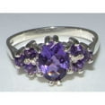 thumbnail image 4 of LBG 10k White Gold Natural Amethyst Womens Promise Ring - Size 11.5, 4 of 5