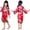 Red, variant on Esaierr Kids Teen Girls Silk Satin Robes Pajamas 2-14T Little Big Boys Night-Robe Print Summer long Pj Baby Floral Print Bathrobe Sleepwear Loungewear