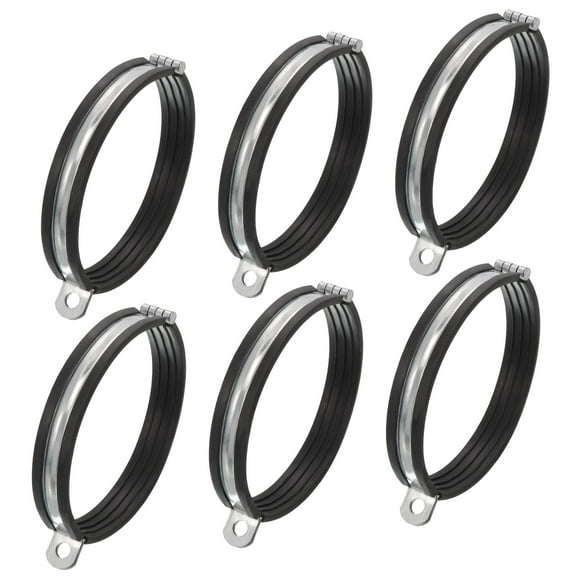 Unique Bargains 6Pack Split Ring Hanger Pipe Strap Rubber Cushion Pipe Support Fit for 5'