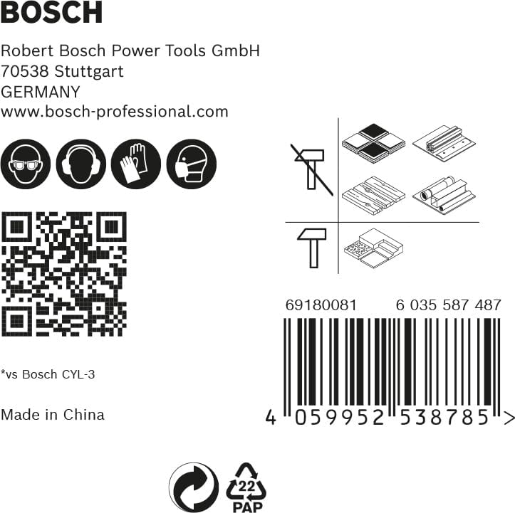 Bosch 5X Expert HEX-9 Multi Construction Drill Bit Set (for Concrete, Soft Tiles, Ø 4-8 mm, Professional Accessory Impact Drill/Driver, Rotary Drill/Drivers)