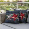 thumbnail image 2 of Outdoor Pillow Covers Stars with American Flag on Wood Waterproof Pillow Cases 18x18 Set of 2, Retro Watercolor Eucalyptus Leaf Throw Pillow Cover Pillowcase for Patio Balcony Couch Garden, 2 of 9