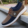 thumbnail image 5 of Men's Solid Lace-Up Casual Sneakers - Lightweight Breathable Fabric Upper & Daily Wear - Navy Blue, Daily Wear Footwear & PU Sole, Low-Top Round Toe for All-Season Training, Hiking, Outdoor, 5 of 9