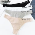 thumbnail image 2 of TrowBridge-bragas deportivas transpirables con letras para mujer, ropa interior cómoda, lencería Sexy, Tanga, 2 of 4