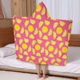 thumbnail image 5 of Yellow Lemon Fruit Slices Pink Pattern Hooded Bath Towel，50"x30" for Ages 3 To 12 Kids, Quick Dry Lightweight Soft Microfiber Hood Beach Towel Cover Up for Kids, 5 of 7