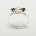 thumbnail image 4 of LBG 10k White Gold ring with Cultured Pearl & Sapphire Womens Engagement Ring - Size 9.75, 4 of 6