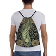 thumbnail image 2 of Drawstring Backpack, Men Ladies Waterproof Sports Backpack Gym Bag-Death Ghost Pattern-Small Size, 2 of 8
