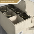 thumbnail image 3 of Sorbus Stemware Storage Cases Hard Shell, Wine Glass Storage Box Case with Dividers and Handle - Holds 12 Wine Glasses, Beige, 3 of 6