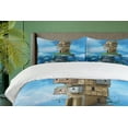 thumbnail image 4 of Ambesonne Cartoon Duvet Cover Sets, Fantasy Fisherman House, 2-Queen, Blue Brown Green, 4 of 7