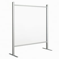 M&T Displays 39.37x47.24 Inch Clear Hygienic Barrier with Aluminum Bars, Sneeze Guard, Protective Window for Cashiers, Workers, Employers and Customers, Barrier Against Coughing & Sneezing