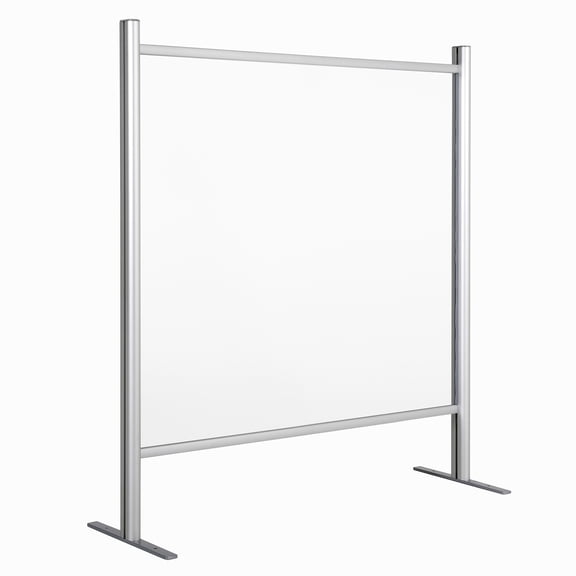 M&T Displays 39.37x47.24 Inch Clear Hygienic Barrier with Aluminum Bars, Sneeze Guard, Protective Window for Cashiers, Workers, Employers and Customers, Barrier Against Coughing & Sneezing