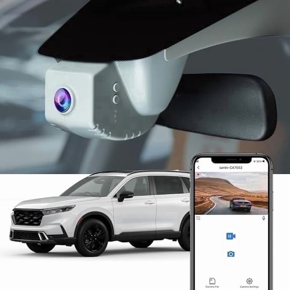 Fitcamx 4K Dash Cam for Honda CR-V 2023-2026 (Grey), OEM Plug & Play WiFi, Night Vision, Loop Recording, G-Sensor, 64GB