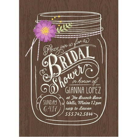 Floral Mason Jar Standard Bridal Shower Invitation Walmart Com